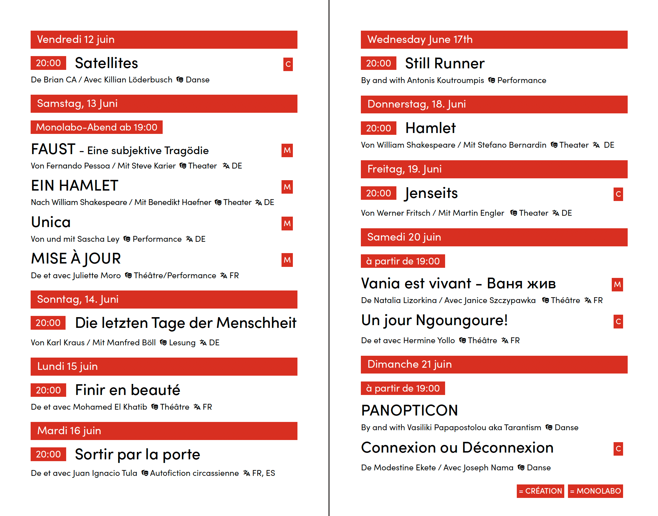 Monodrama Programme 2026 Overview Image